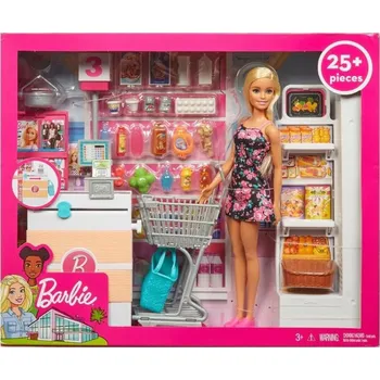 Panenka Mattel Barbie Supermarket Set Playset Blonde s panenkou