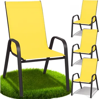 Zahradní nábytek Zahradní židle GoGarden kovová žlutá