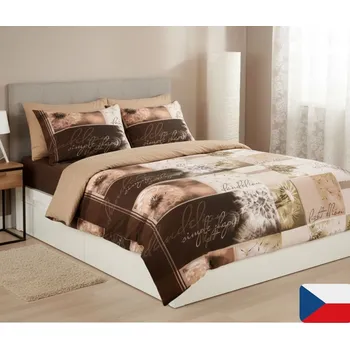 Povlečení Bavlněné povlečení Pampelišky hnědé Velikost: 70x90, 140x200 cm