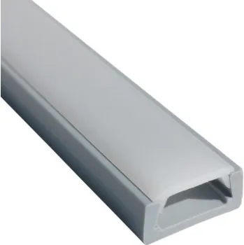 LED lišta MEDIA-COMP PLASTOVÝ PVC PROFIL S DIFUZOREM, ŠEDÝ 1m