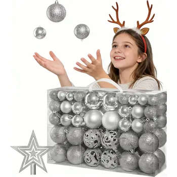 Vánoční dekorace VÁNOČNÍ BAŇKY NEROZBITNÉ 101 Ks SADA 3-6CM NA VÁNOČNÍ STROMEČEK PREMIUM