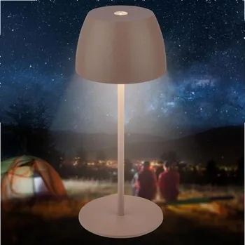 Stojací lampa BRILONER - Mini LED stolní lampa bezdrátové IP44 s dotykem, plynule stmívatelné, baterie a zdroj
