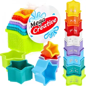 Hračka pro nejmenší BAM BAM PYRAMIDA KYBLÍČKY KE SKLÁDÁNÍ 1077