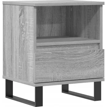 Noční stolek Noční stolek šedý dub sonoma 40 x 35 x 50 cm s kovovými nožkami