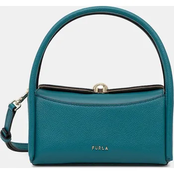 Kožená kabelka Furla Nicole Mini Boston Bag WE00893.BX4296.4487S tyrkysová 67X, vel. ONE SIZE