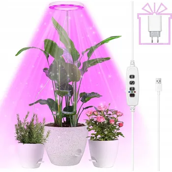 Osvětlení pro růst rostliny LED LAMPA PRO ROSTLINY Pěstební Světlo Žárovka Grow TIMER