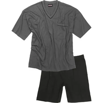 Pánské pyžamo Velké pánské pyžamo Adamo 119251-710 s krátkým rukávem šedé (5XL)