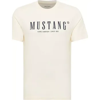 Oblečení a móda Veliké pánské tričko s velkým nápisem Mustang 1016853-2013 krémové (5XL)
