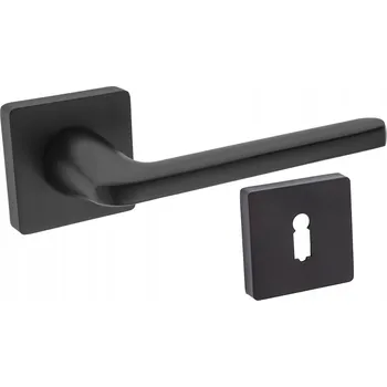 Dveřní kování KLIKA KE DVEŘÍM VNITŘNÍM ŠTÍTEK NA KLÍČ ČERNÁ MATNÁ