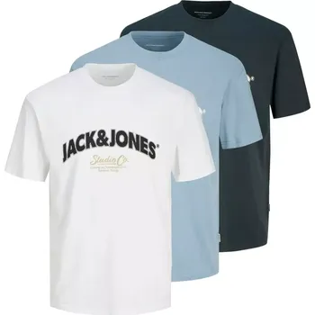 Oblečení a móda Velká pánská trička s potiskem krátký rukáv 3 kusy Jack & Jones 12293313 mix barev (5XL)