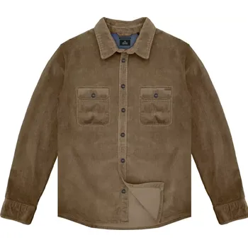 Pánská košile Velká pánská košile z tlustého manšestru s dlouhým rukávem Double Urban Outfitters GS-5116 béžová (4XL)
