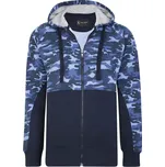 Velká pánská mikina na zip Kam moro 7036 tmavě modrá (5XL)