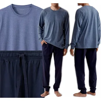 Pánské pyžamo ATLANTIC NMP-387 Pánské pyžamo teplákové 100% Bavlna Mikina + Kalhoty - L