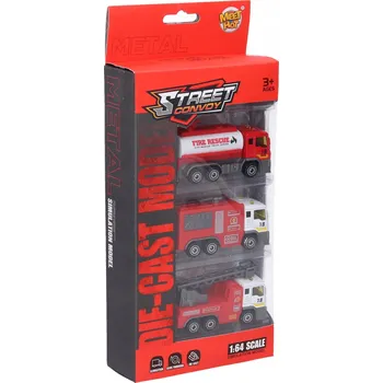 autíčko Sada Hasičských Autíček 3ks - Kovová Kabina, 8,5 cm