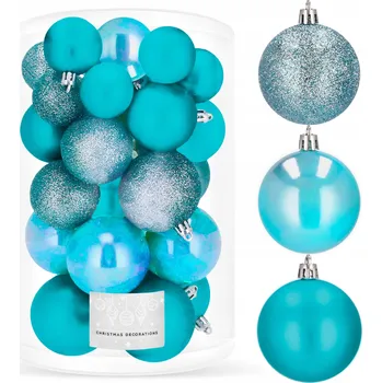 Vánoce VÁNOČNÍ BAŇKY NA VÁNOČNÍ STROMEČEK 30 ks SET 6/5/4 cm NEROZBITNÉ PREMIUM