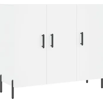 Koupelnový nábytek Bílá skříňka s dvířky 90 x 34 x 80 cm, dřevotříska, kov