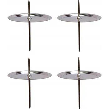 Obraz Podstavec kovový stříbrný Zapichovací svícen na adventní věnec 4 ks