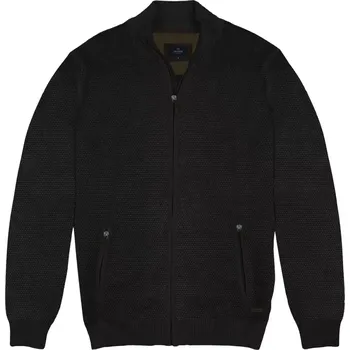 Pánský svetr Velký pánský propínací svetr se stojáčkem Double Urban Outfitters KNIT-8024 černý (4XL)