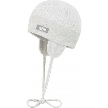 Čepice Dětská čepice na zavazování šedá s proužky Döll, vel. 41