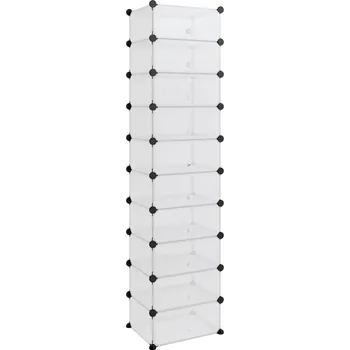 Botník Průhledný botník 44 x 32 x 174 cm z PP a ocelovým rámem