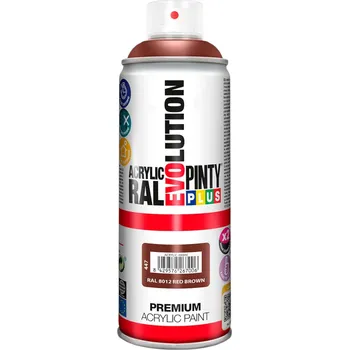 Barva ve spreji Akrylový lak ve vysokém lesku RAL 8012 Červenohnědá PintyPlus 400 ml