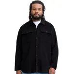 Velká pánská manšestrová košile s dlouhým rukávem Jack & Jones 12284614 černá (6XL)