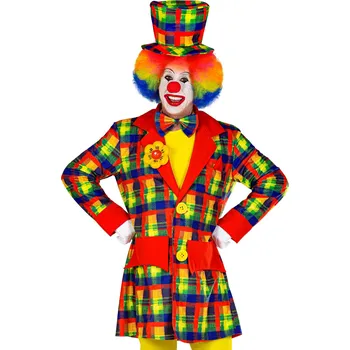 Karnevalový kostým Barevné kostkované sako Klaun Pánská velikost: L (50-52)