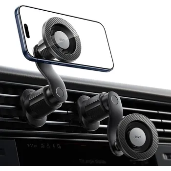 ESR - držák do auta OmniLock (2B52301) - do větrací mřížky, 360°, magnetický, s podložkou tlumící nárazy, s ramenem profesionální úrovně - černá/karbonové vlákno