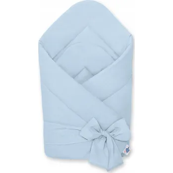 Zavinovačka Oboustranný zavinovací rožek pro miminka z měkké bavlny se zavazováním - modrý