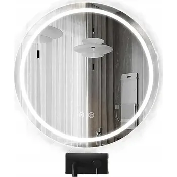 Zrcadlo Zrcadlo do koupelny LED kulaté 60 cm 3 barvy světla dotykový vypínač IP44