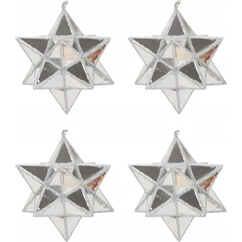 Vánoční dekorace Tvarované Vánoční Baňky Hvězda 7,5 cm 4 ks