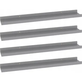 police Šedá nástěnná police z MDF 60 x 9 x 3 cm, max. nosnost 5 kg
