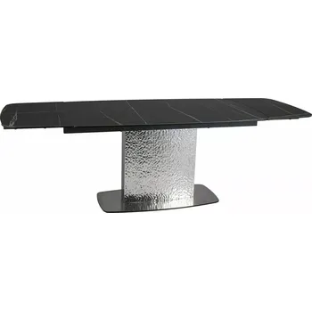 Jídelní stůl Jídelní rozkládací stůl Moncler 160/240 cm keramika černý mramor/stříbrný