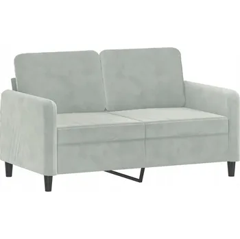 Pohovka Dvojmístná sametová pohovka světle šedá 138x77x80 cm