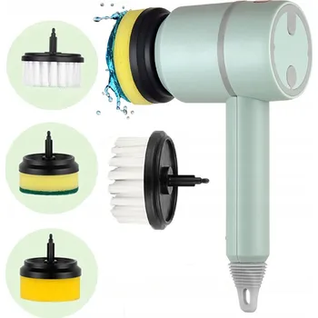 Kartáč na nádobí Elektrický rotační kartáč na mytí nádobí 3v1 ZELENÝ