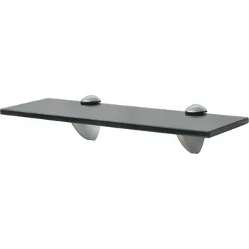 police Závěsná skleněná police černá 30 x 10 cm, tvrzené sklo 8 mm