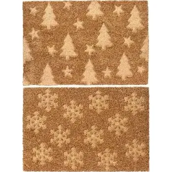 Kokosová rohožka před dveře vánoční vstupní rohožka 60x40 cm sněhové vločky