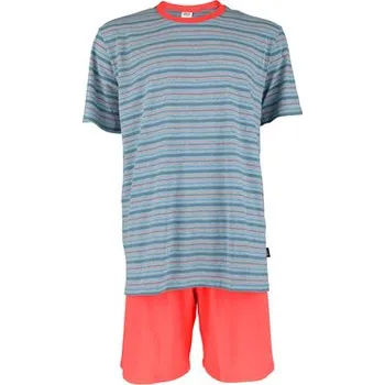 Pánské pyžamo Pleas Pánské pyžamo krátké světle červená L (183809-501-052)