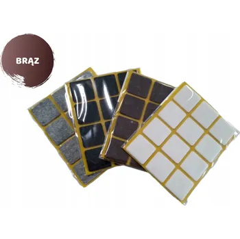 Podložka pod nábytek Samolepicí plstěné podložky, hnědé, čtverec 12 KS