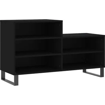 Botník Černá botník 102 x 36 x 60 cm s kovovými nožičkami