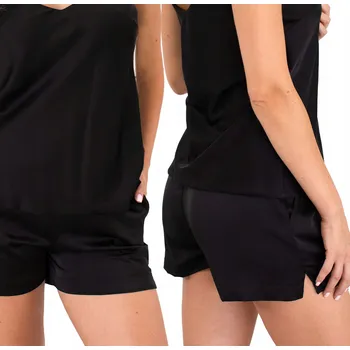 Dámské noční prádlo Dámské saténové šortky na spaní černé pyžamo dámské krátké Kleo M