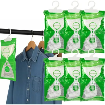 Odvlhčovač vzduchu Pohlcovač vlhkosti do skříně, šatny s věšákem, SILNÝ odvlhčovač 6 kusů