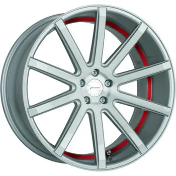 Alu kolo CORSPEED Alu Kola Corspeed Deville 9.5x22 5x108 ET37 Silver-Brushed-Surface/ Undercut Color Trim Rot 73.1