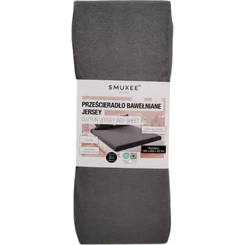 Prostěradlo Prostěradlo BAVLNĚNÉ JERSEY s gumou Smukee 160 x 200 cm ŠEDÉ