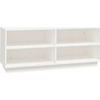 Botník Bílá dřevěná botník 110 x 34 x 45 cm, masivní borovicové dřevo