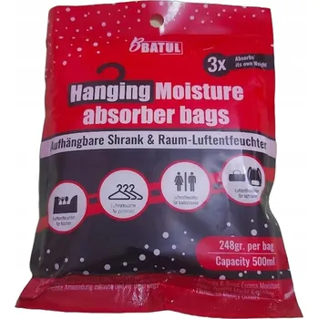 Odvlhčovač vzduchu Pohlcovač vlhkosti odvlhčovač vzduchu + věšák do skříně 500ml 6 Ks. 248g