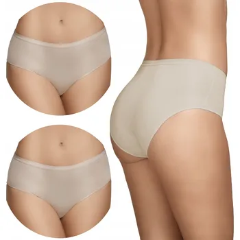 Podprsenka Dvojbalení Hladkých Bavlněných Kalhotek s Vysokým Pasem Braga Model 401 Béžové XL