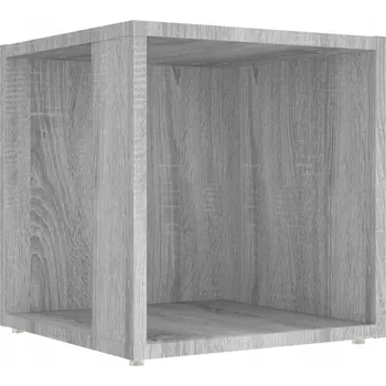 Konferenční stolek Rustikální odkládací stolek s přihrádkami, šedý dub sonoma, 33x33x34,5 cm