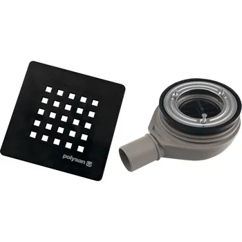 Sifon Polysan vaničkový sifon, průměr otvoru 90mm, DN40, TRENECA 84999.21 krytka černá mat