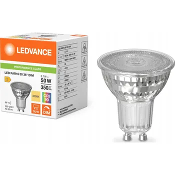 Žárovka LED reflektor PAR16 3,7W GU10 3000K 350lm 36° stmívatelný Ledvance
